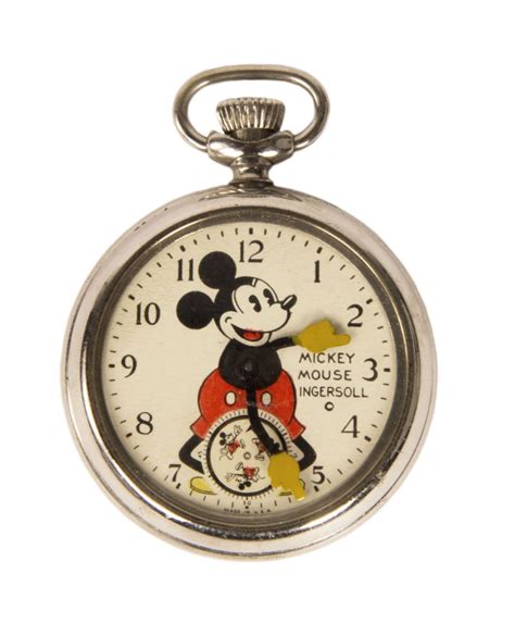 mickey mouse pocket watch replica for adults by ingersoll|original mickey mouse watch 1933.